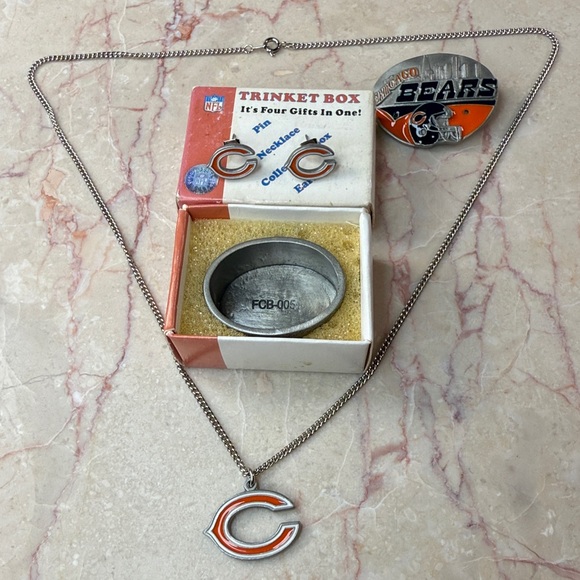 NFL Chicago Bears Silver and Orange Trinket Collectors Box - Picture 4 of 16